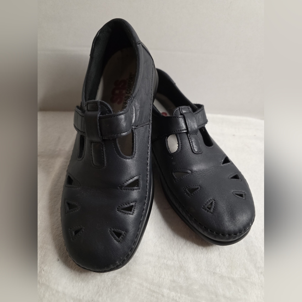 SAS Black Dress Shoes Classic Comfort‎ Leather